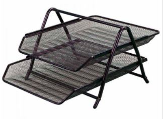 MESH 2 TIER LETTER TRAY (BLACK)