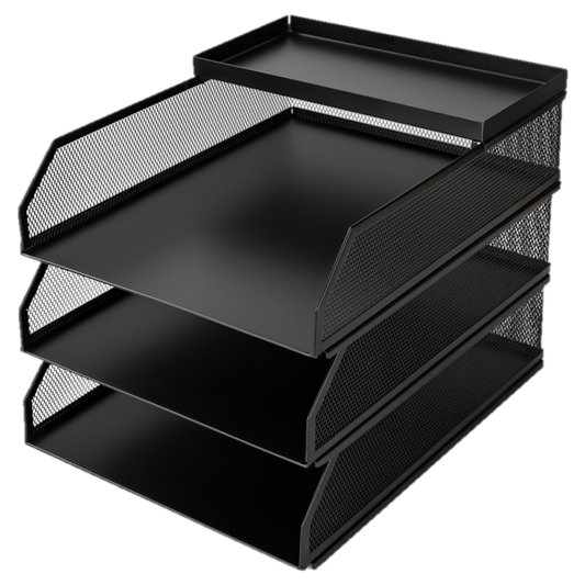 MESH STACKABLE FILE TRAY - BLACK